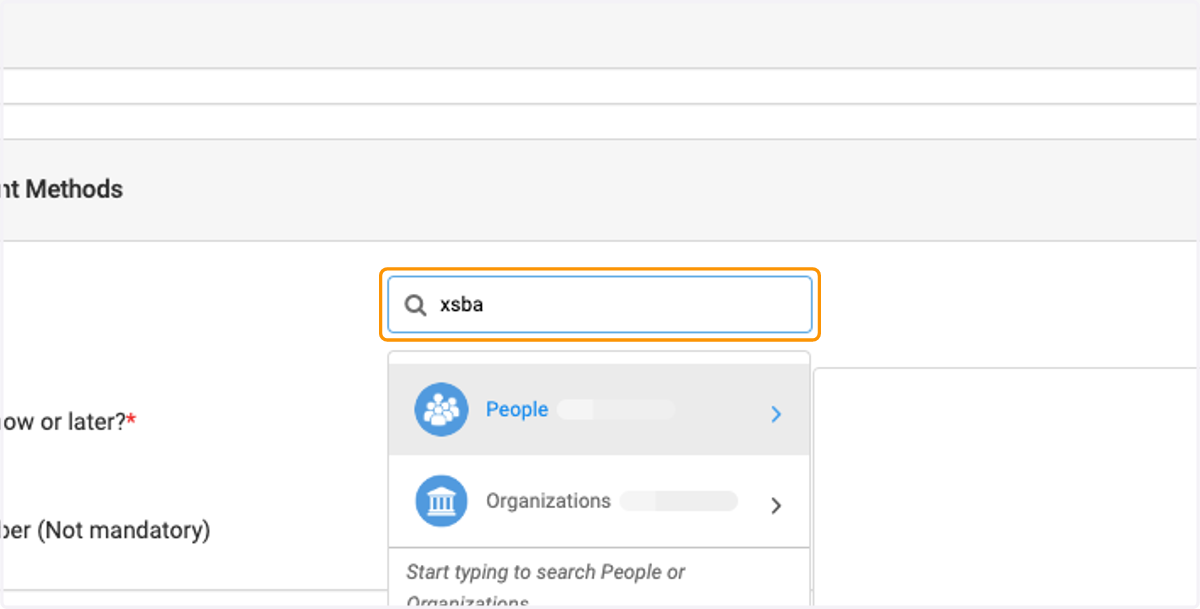 Search billing organization.