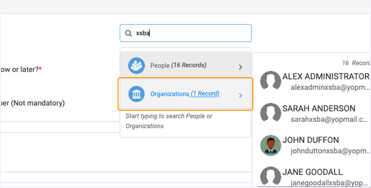 Click on Organizations