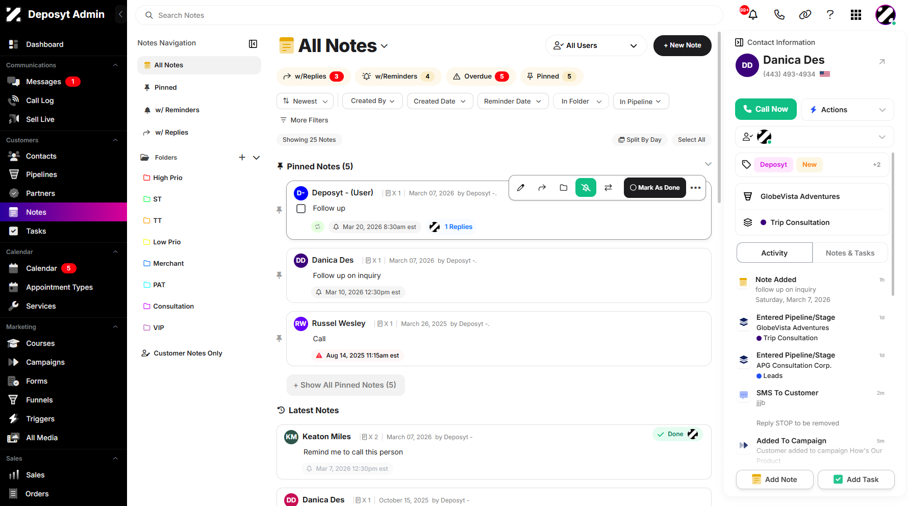 Step 5: You can now view the note you just pinned.