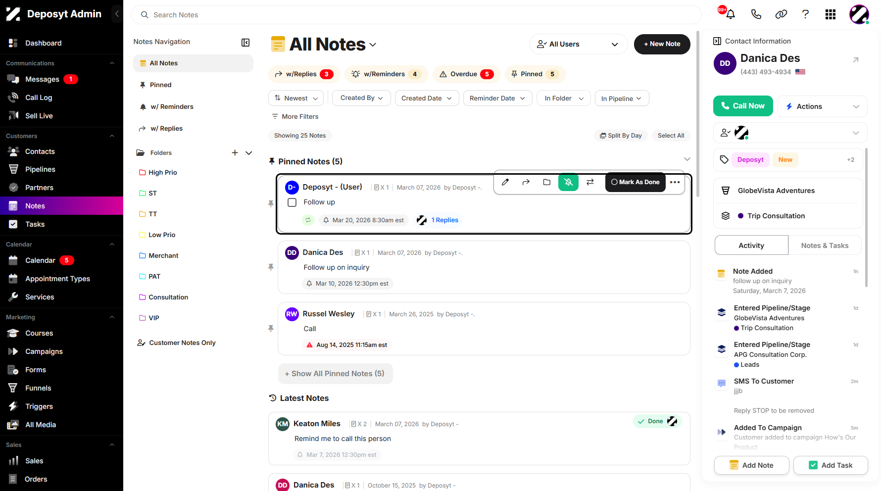 Step 5: You can now view the note you just pinned.