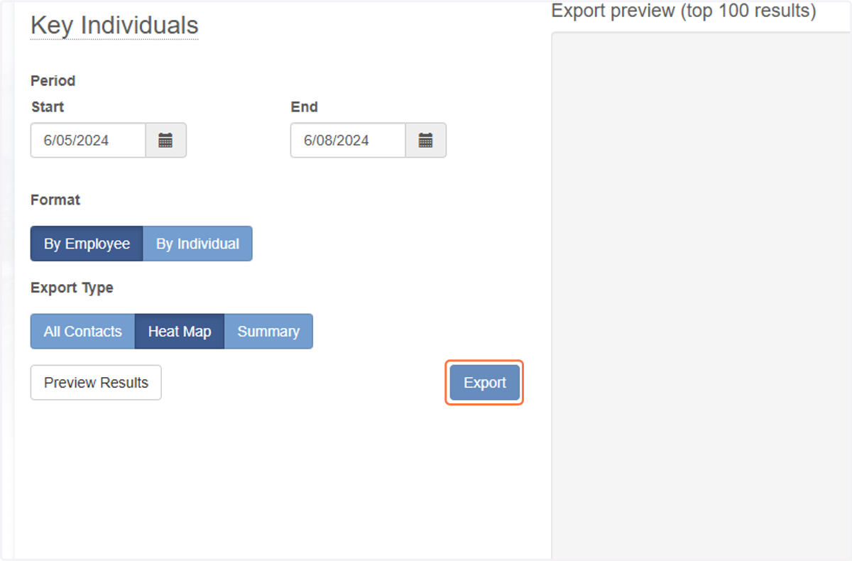 Click on Export