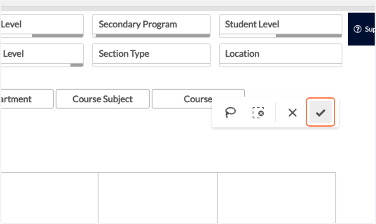 Click on the check mark to confirm your selection.
