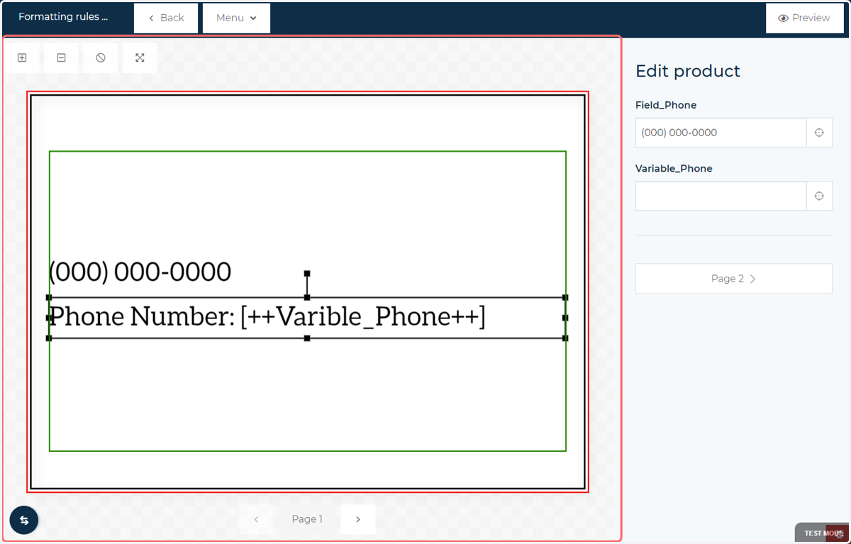 Visible variable names