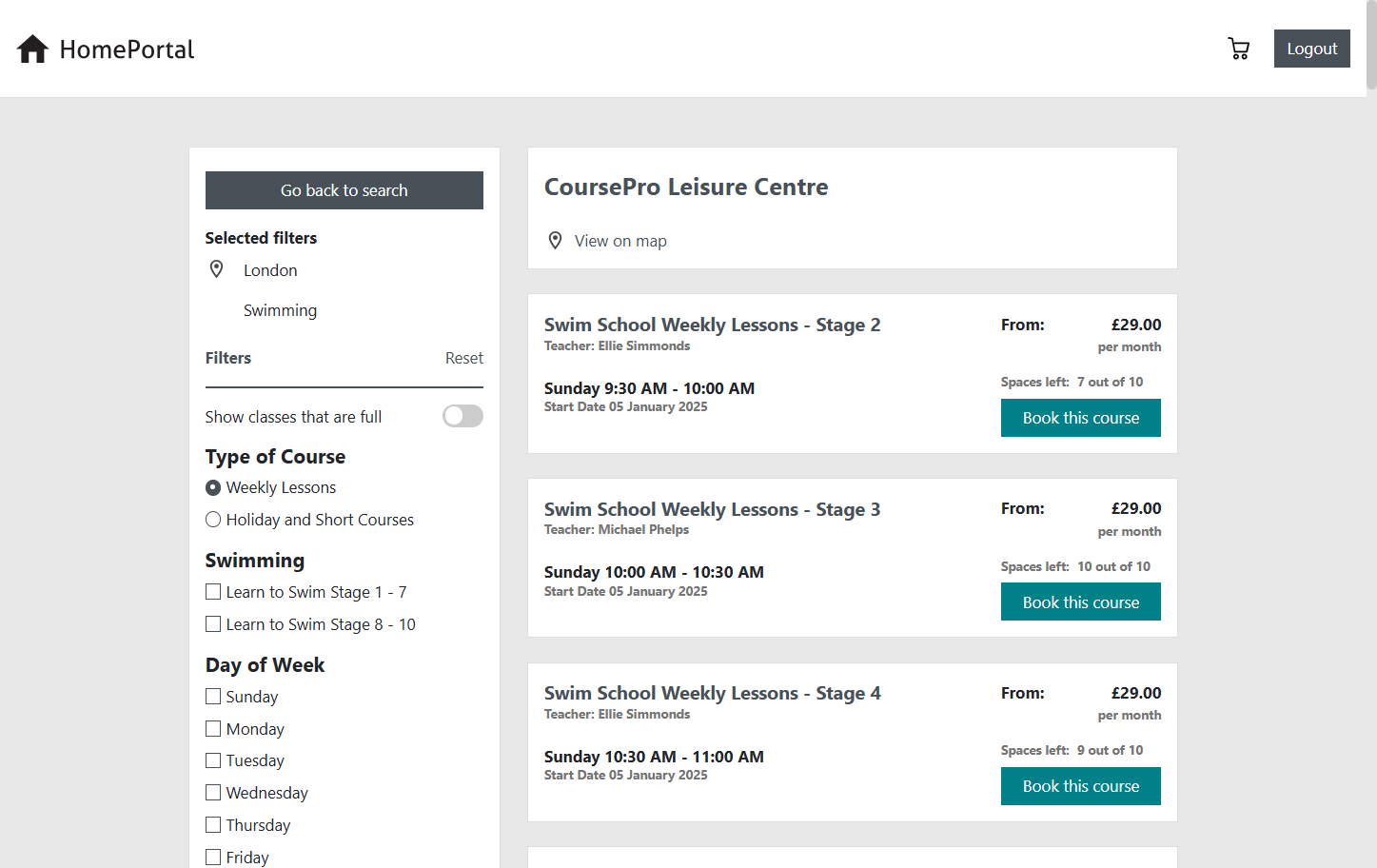 Holiday and Short Courses = Fixed end Date (Term Time, one off sessions, intensive classes, crash courses)