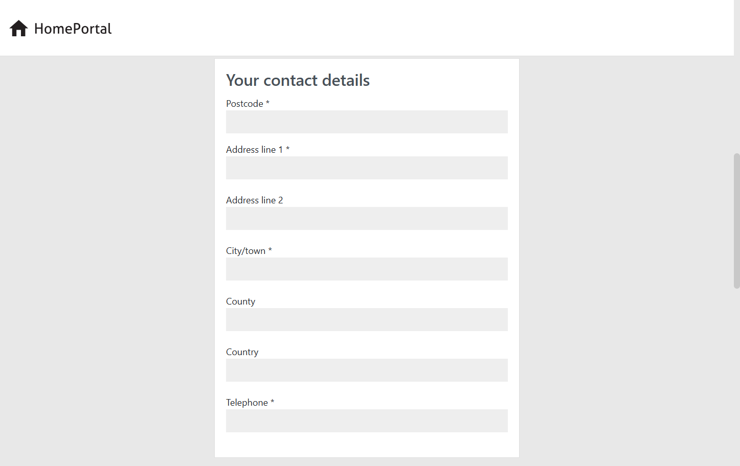 Input in your Contact Details