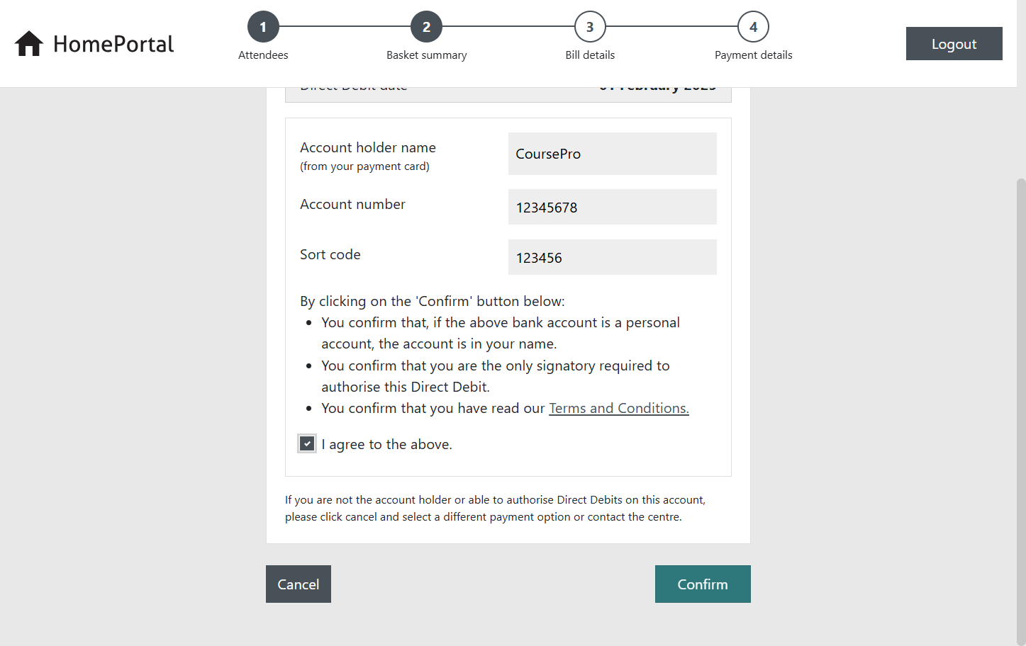 Click on Confirm