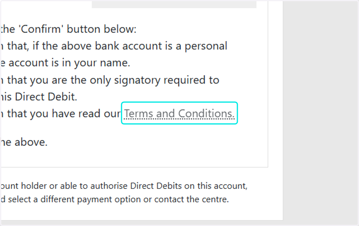 Click on Terms and Conditions and read through it