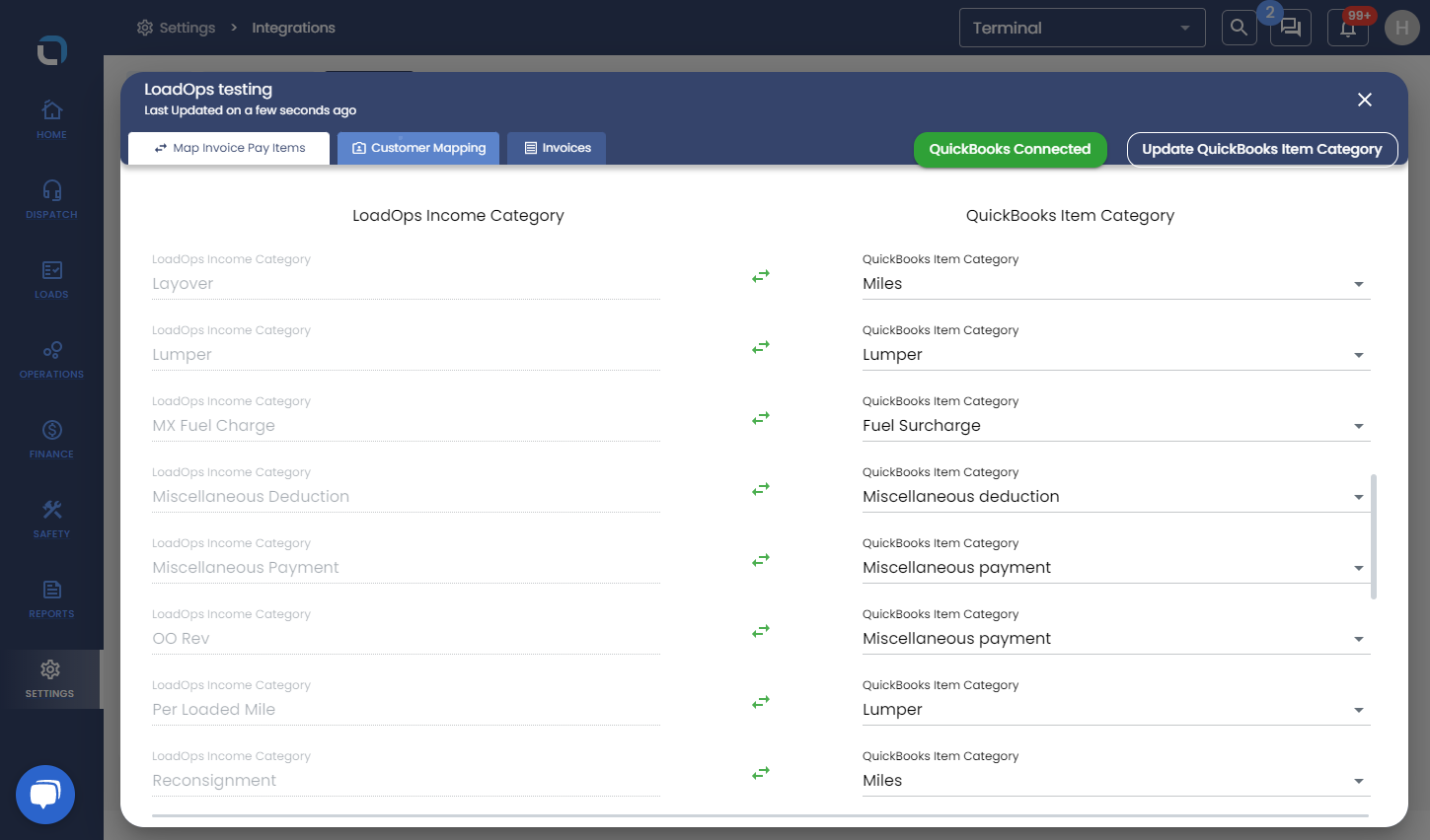 Click on Customer Mapping