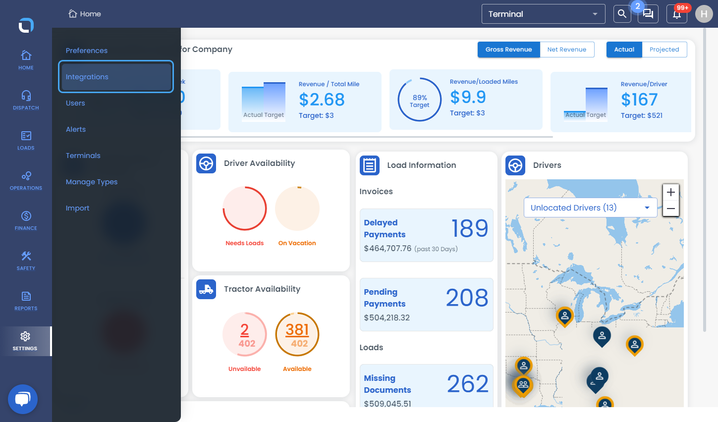 Click on Integrations