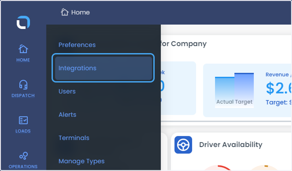 Click on Integrations
