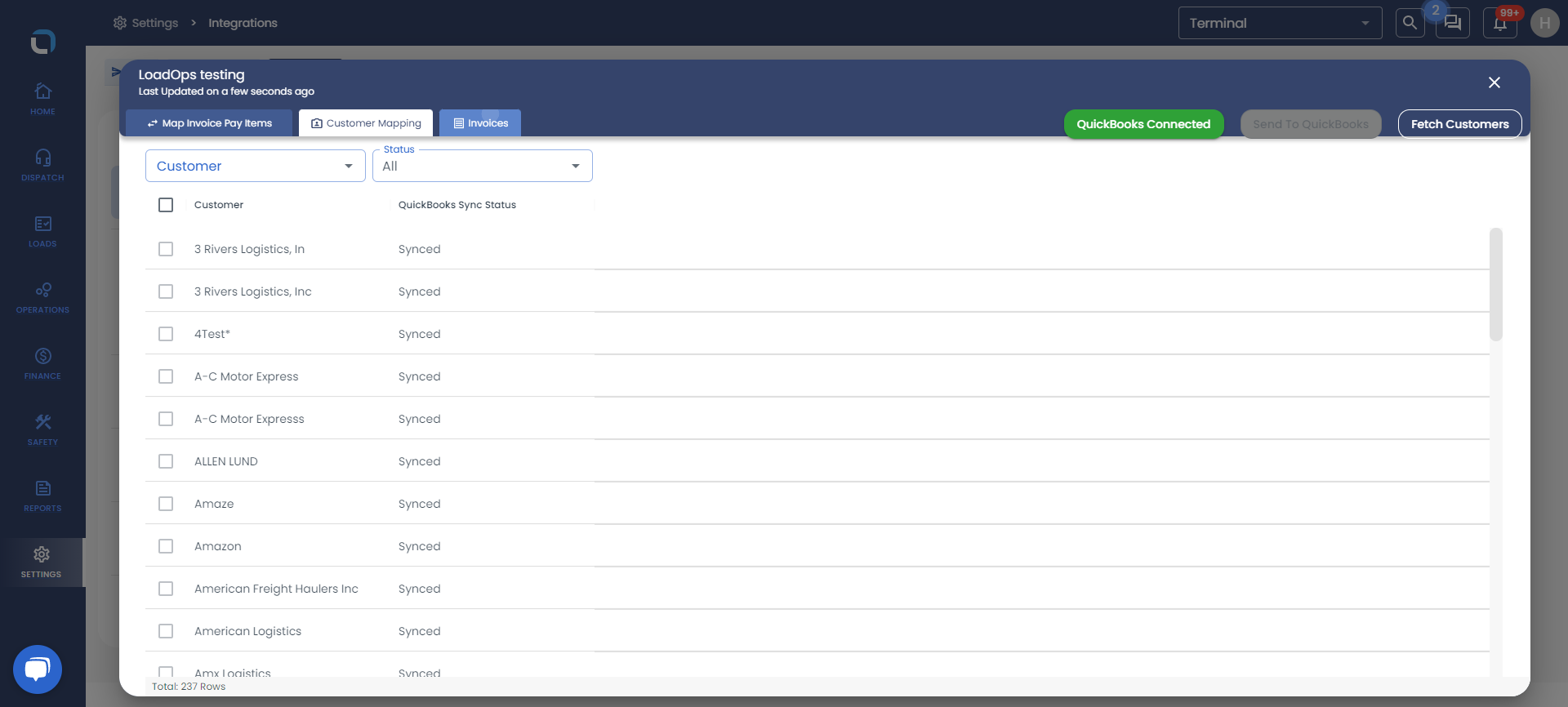 Click on Invoices