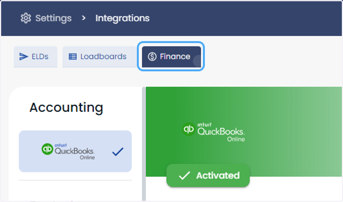 Click on Finance