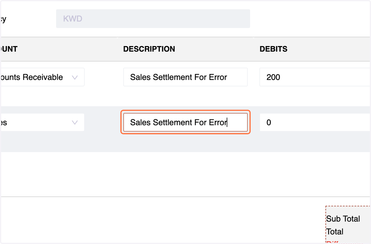 Enter a Description for the transaction.