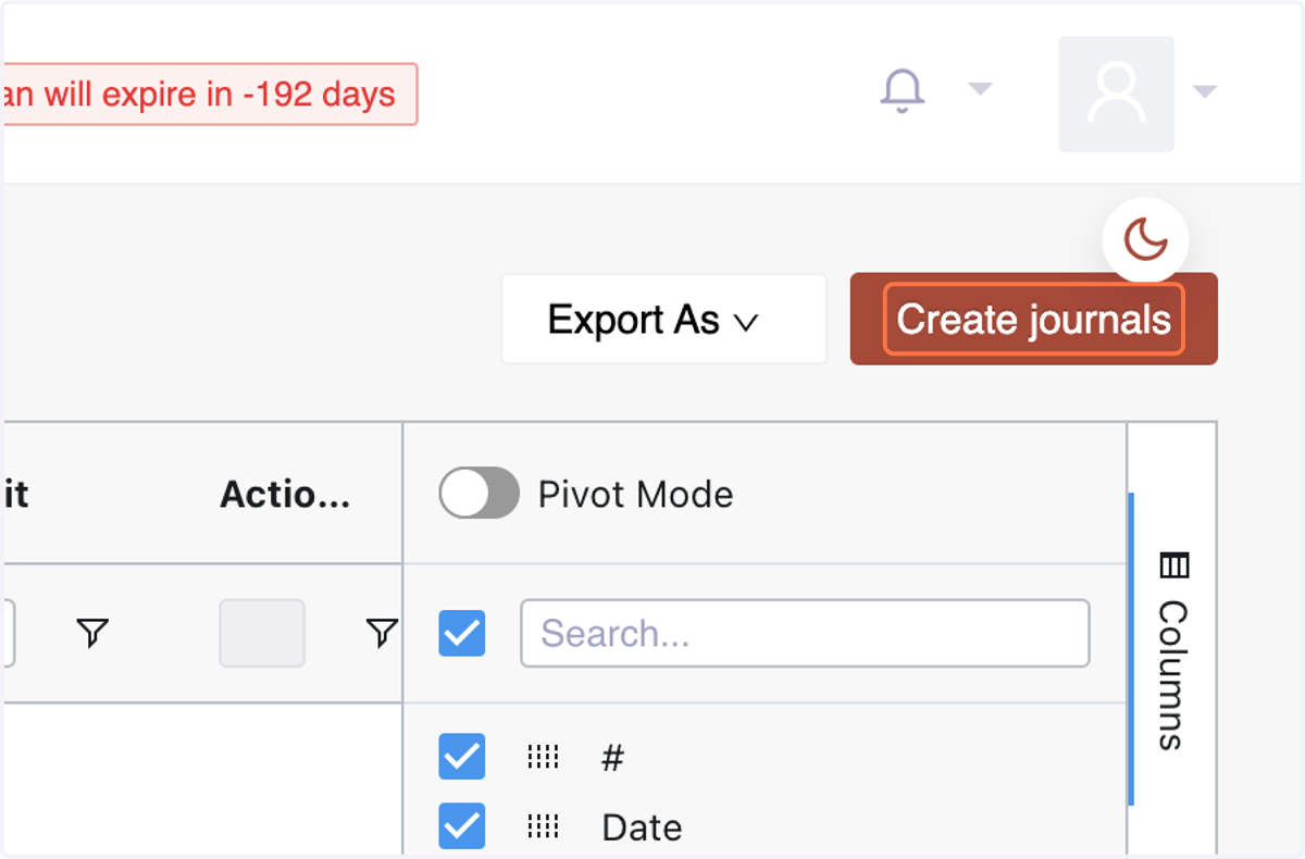 Click on "Create Journals."