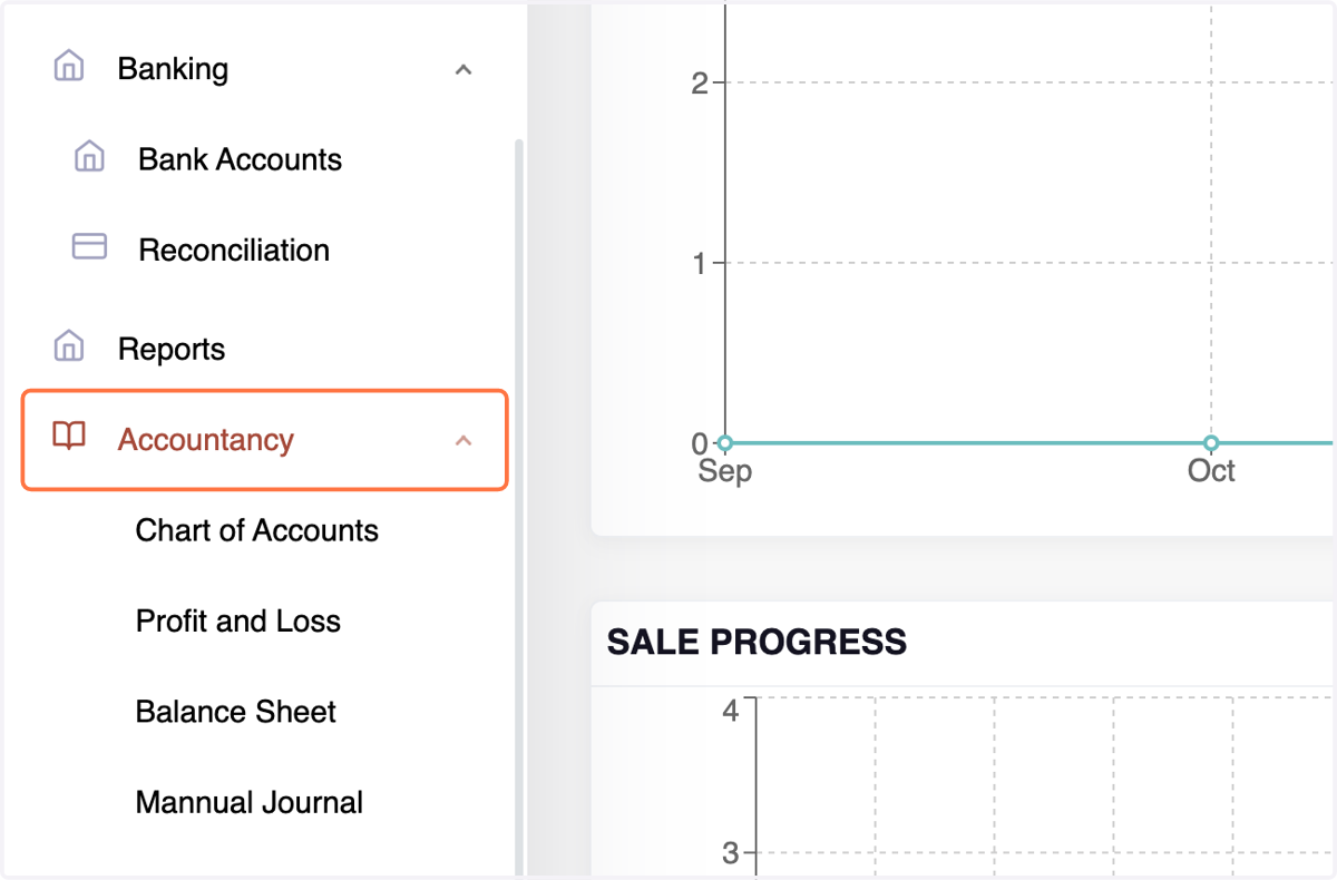 Access the Journal Menu under the Accountancy Section.