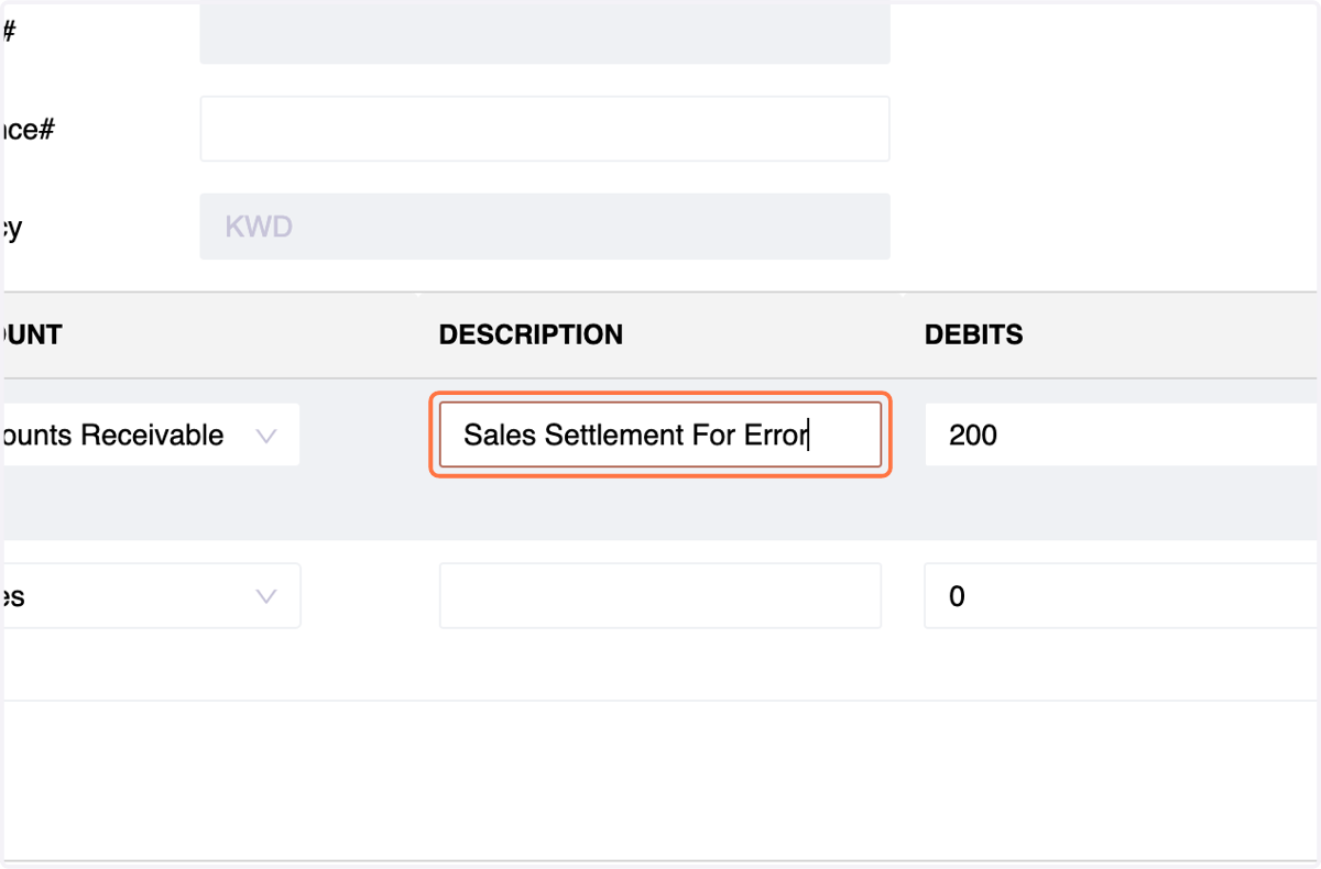 Enter a Description for the transaction.