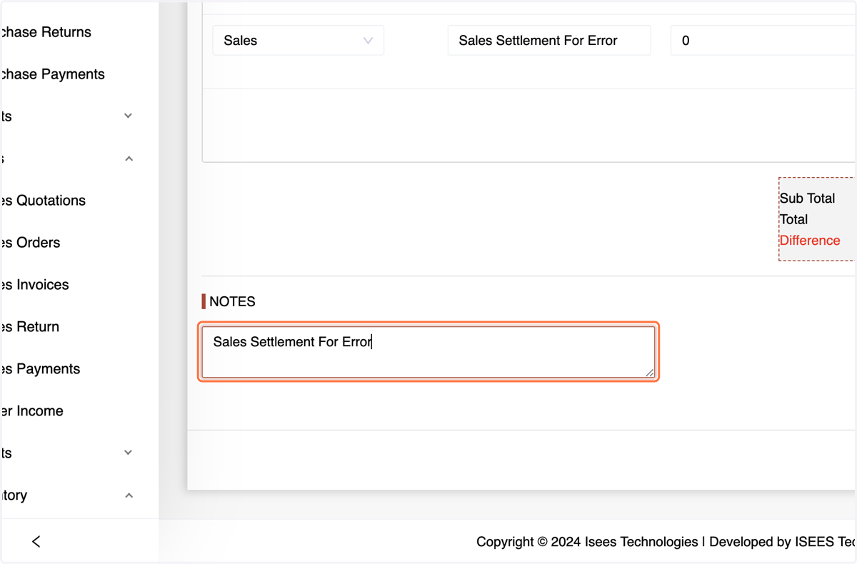 Enter Notes if Any