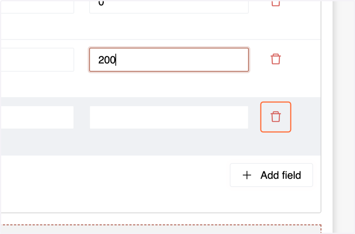 To Delete an Entry Simply Click on the Bin Sign,