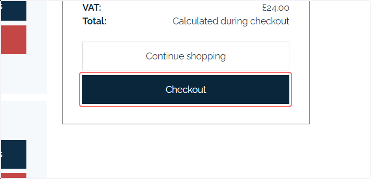 Click on checkout to begin the One Page Checkout procedure