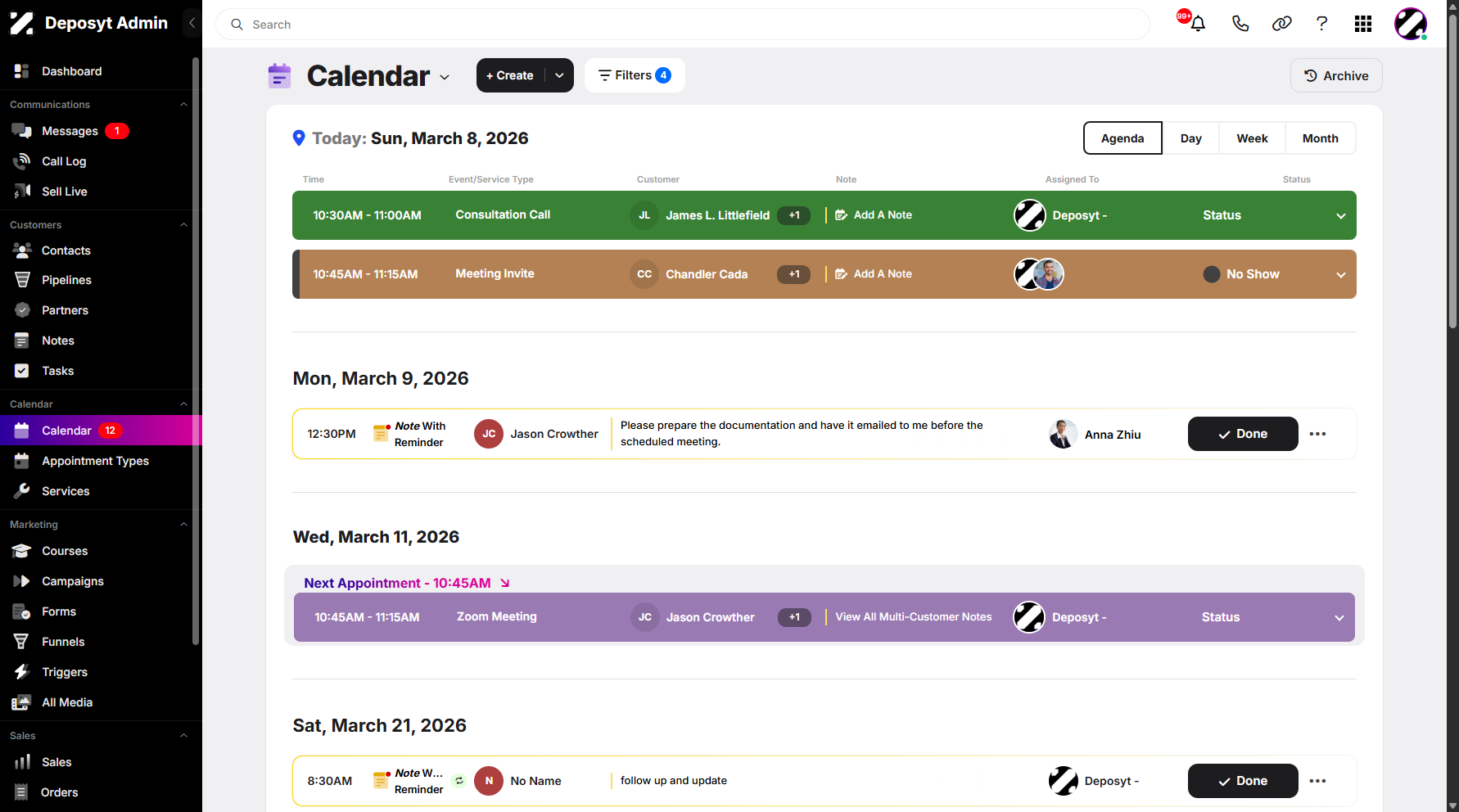 Step 1: On your Dashboard, navigate to the Calendar tab under the Calendar section.