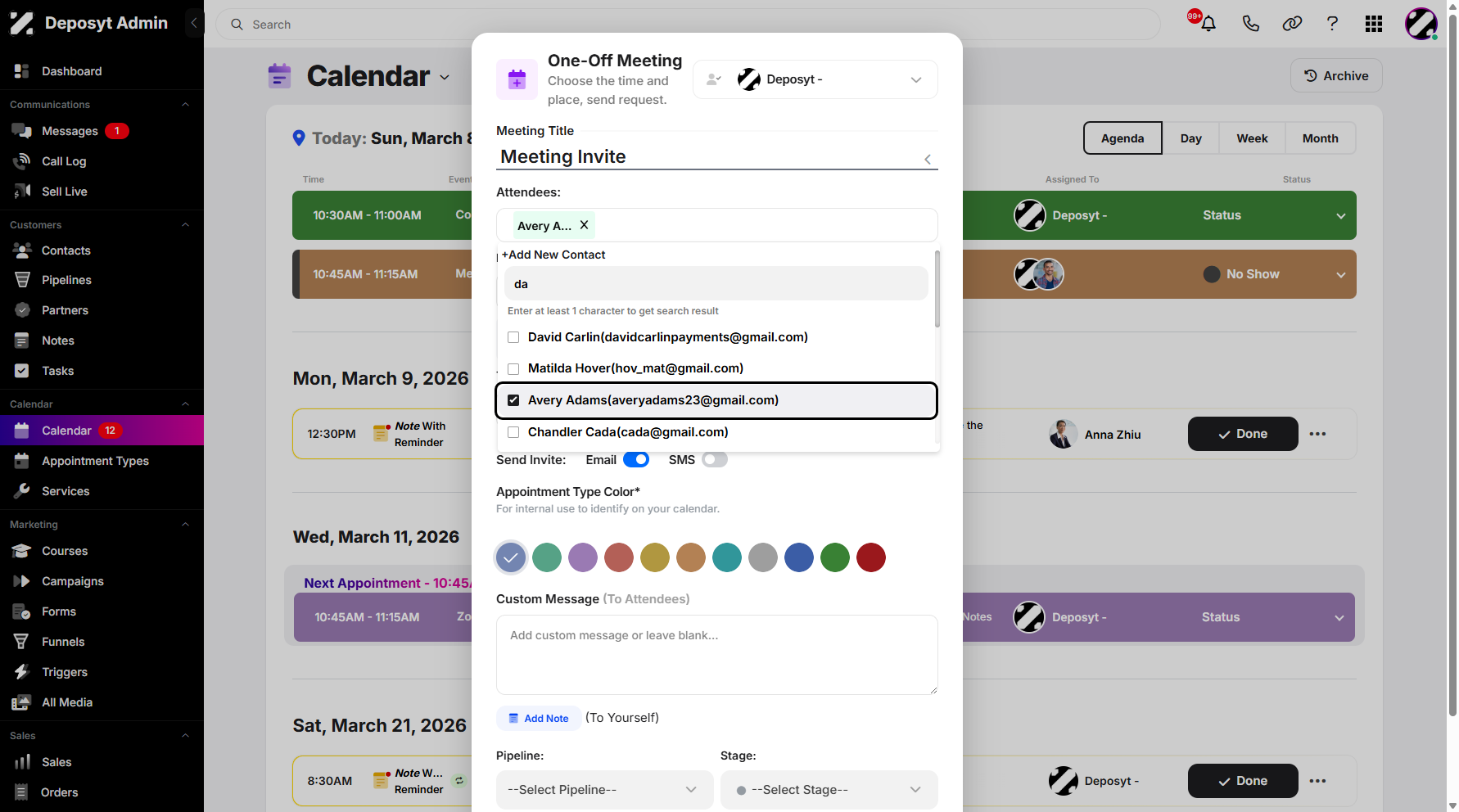 Step 9: Choose your contact(s) and click on them to select.