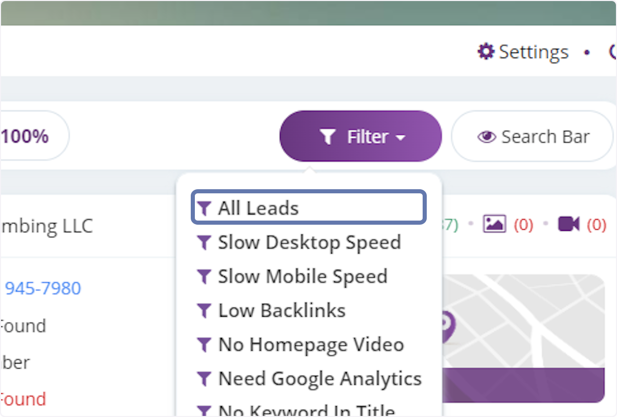 Then, Click on "All Leads"