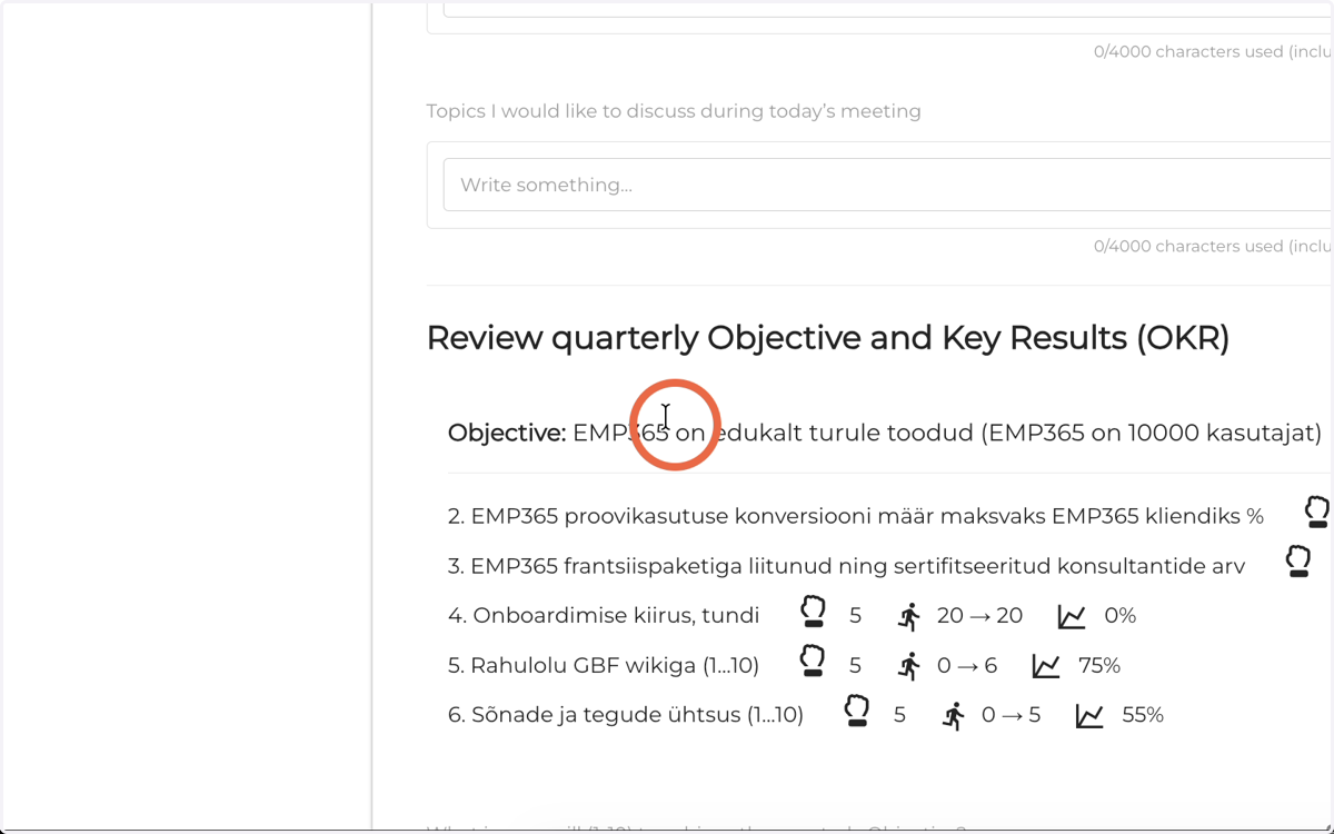 Provide a quick overview of the status of your quarterly priorities (OKRs).
