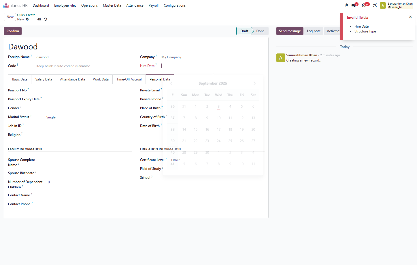 Click on Hire Date?