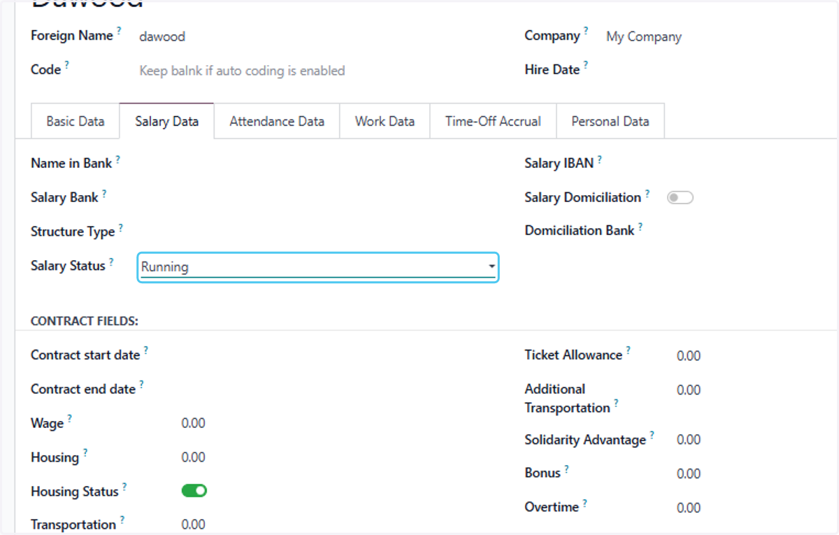Select Running from Salary Status?