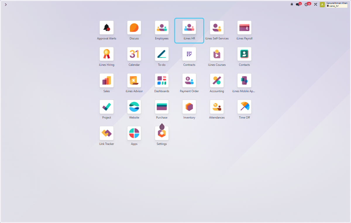 Click on iLines HR