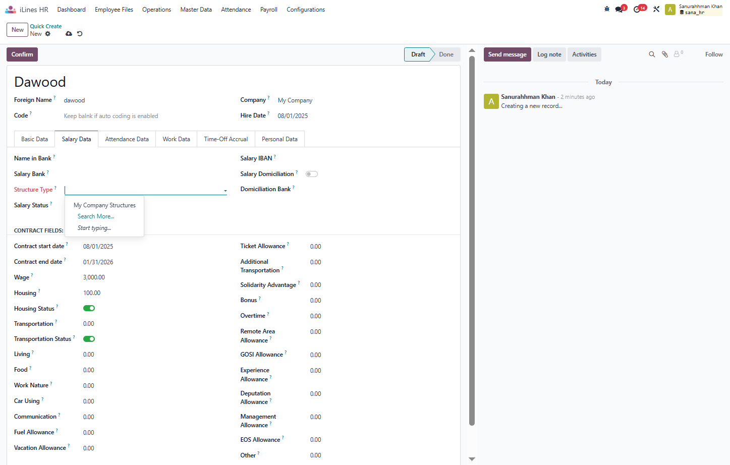 Click on My Company Structures