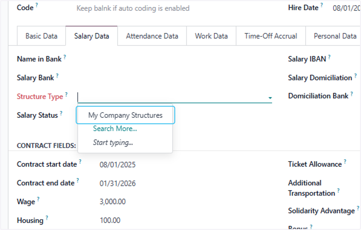 Click on My Company Structures