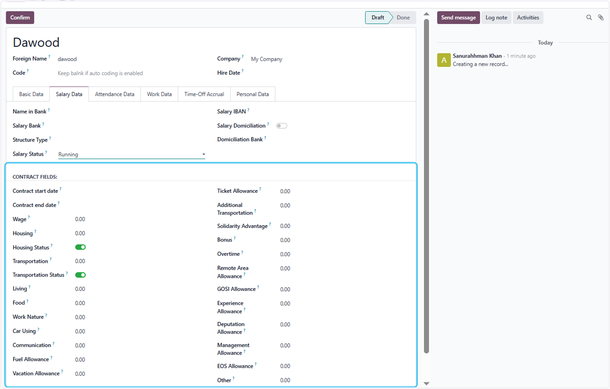 Click on CONTRACT FIELDS:…