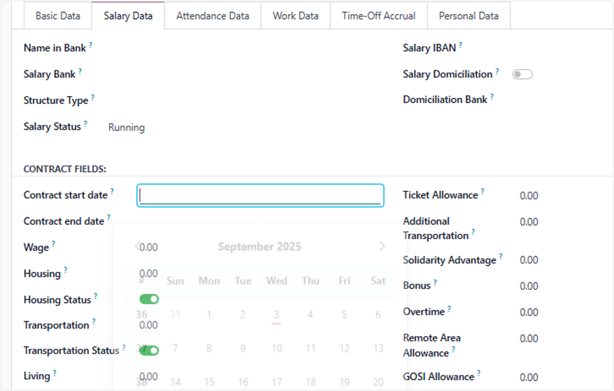 Click on Contract start date?