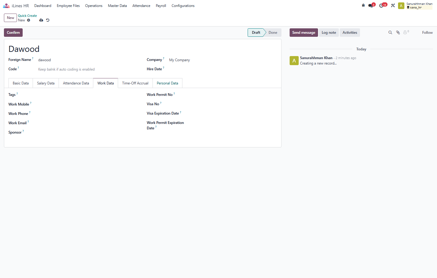 Click on Personal Data