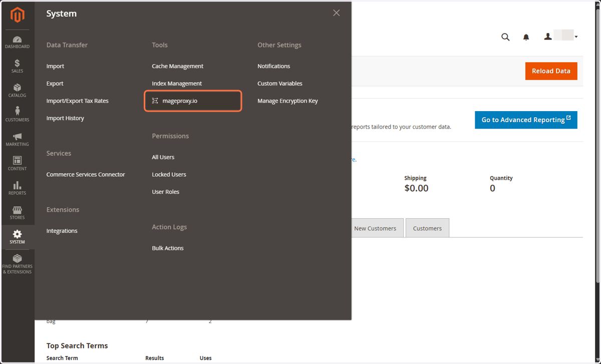 Click on mageproxy.io