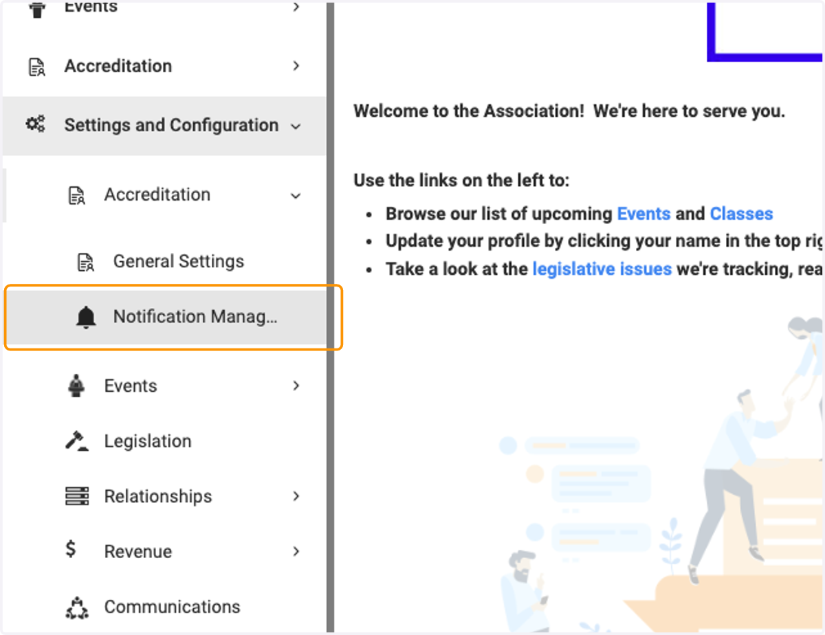 Click on Notification Management