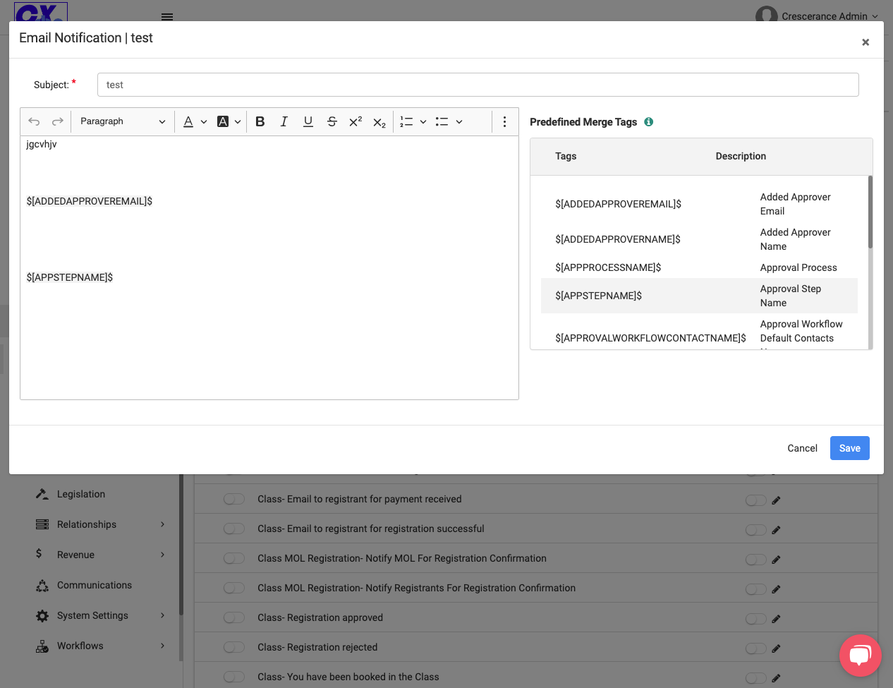In the edit screen, you have the ability to create a fresh template from scratch by using the text editor, or you can edit what is already there. You also have the option of utilizing the Merge Tags (located to the right of the text editor) to create