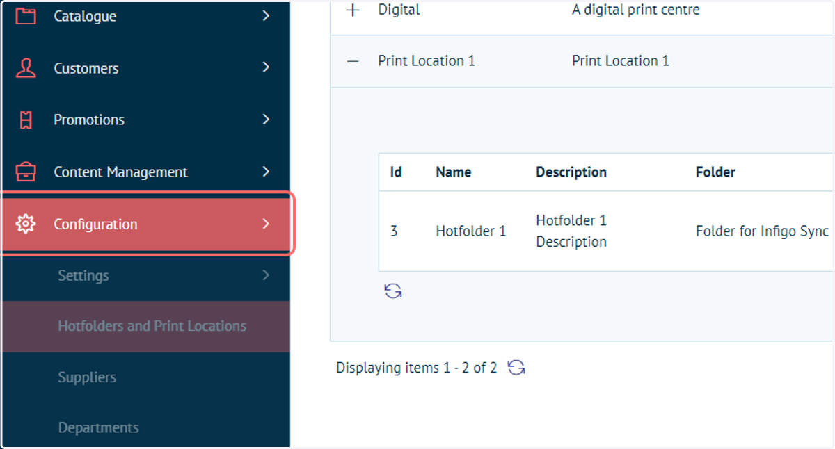 Click on Configuration