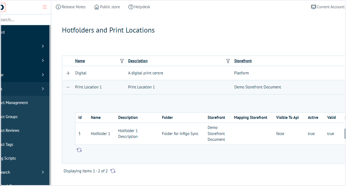 For Hotfolder mapping, navigate back to Hotfolders and Print Locations
