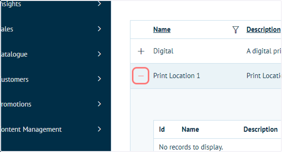 Click on '+' icon next to your Print Location