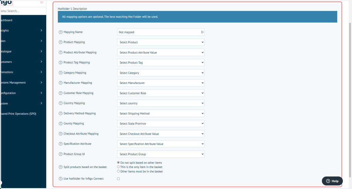 Select mapping properties