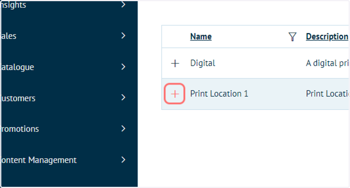Before you 'Go Live' with your hotfolder, you'll need to make it visible to the API. Click on the '+' icon next to a Print Location