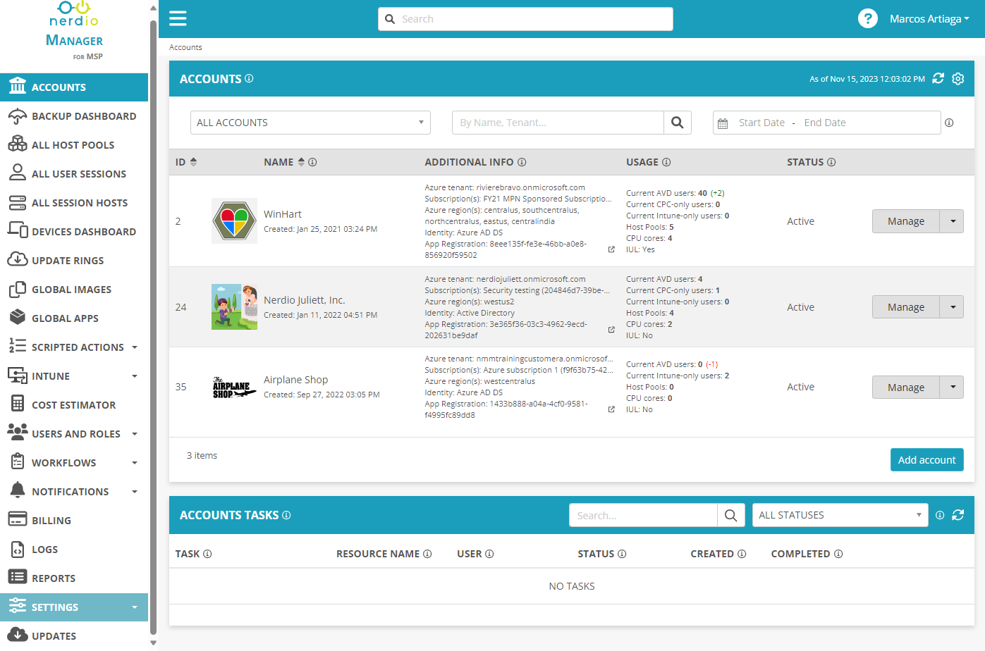 Click on SETTINGS