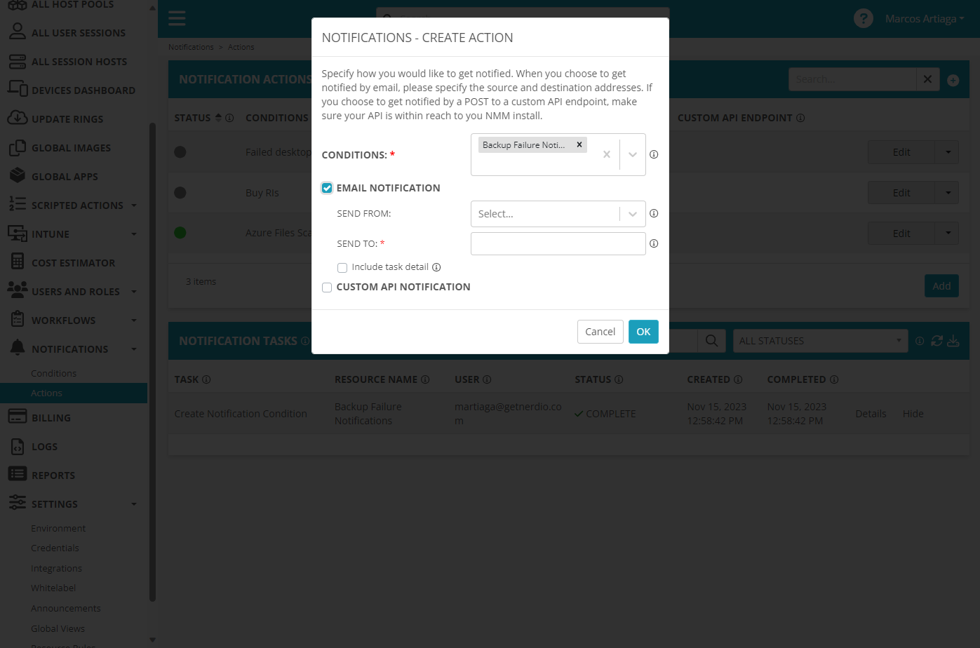 Check EMAIL NOTIFICATION