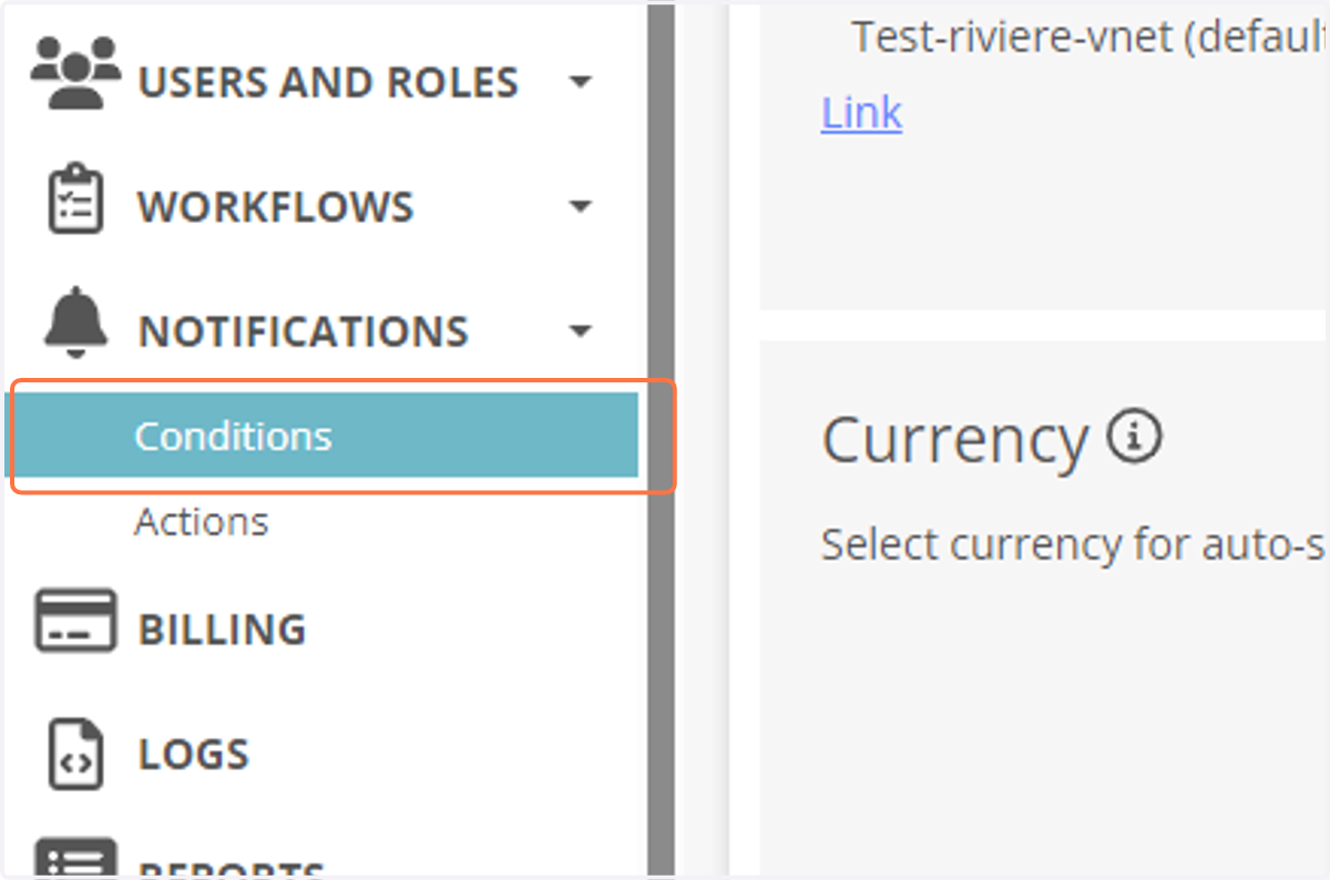 Click on Conditions