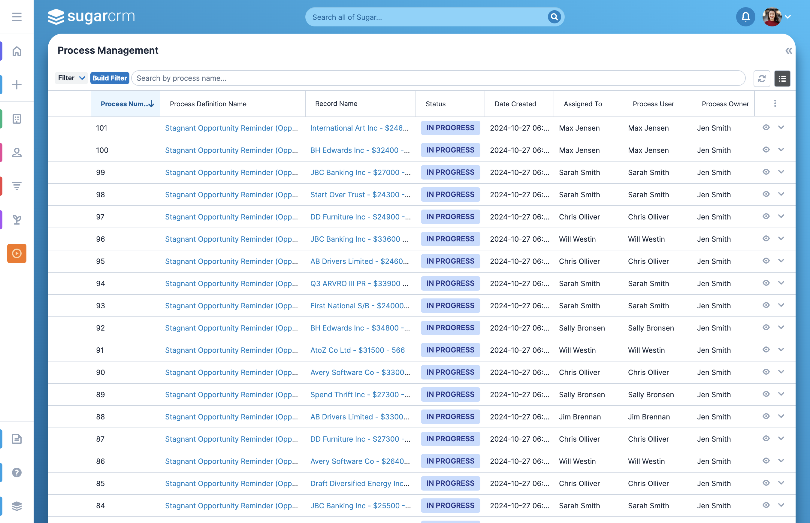 To find your saved filters, click on Filter