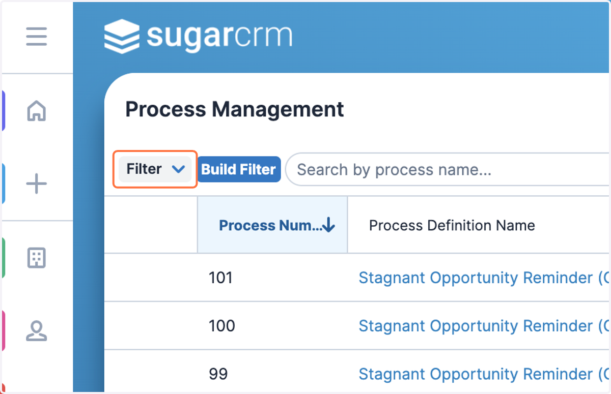 To find your saved filters, click on Filter