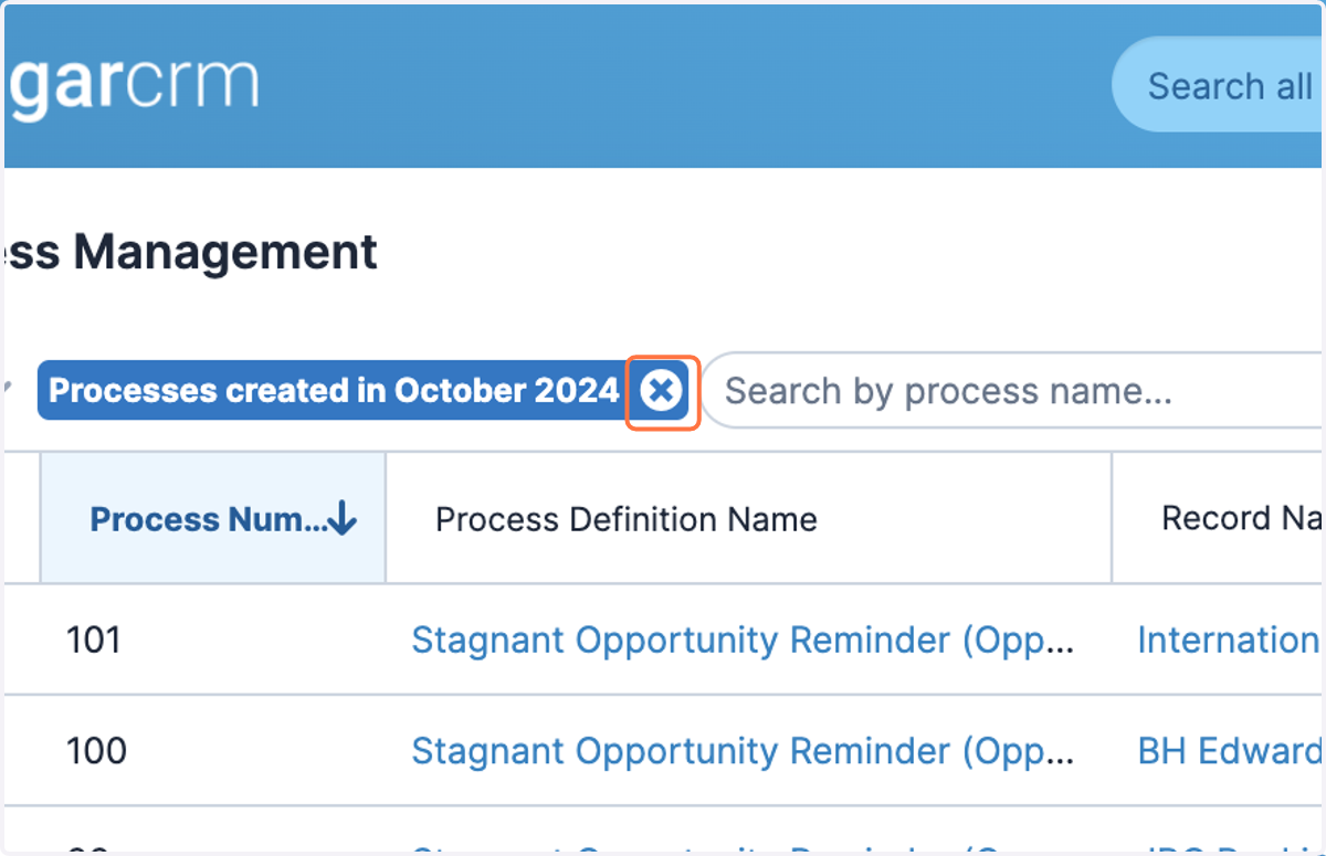 Click on close filter to remove the filter from your List View result set again