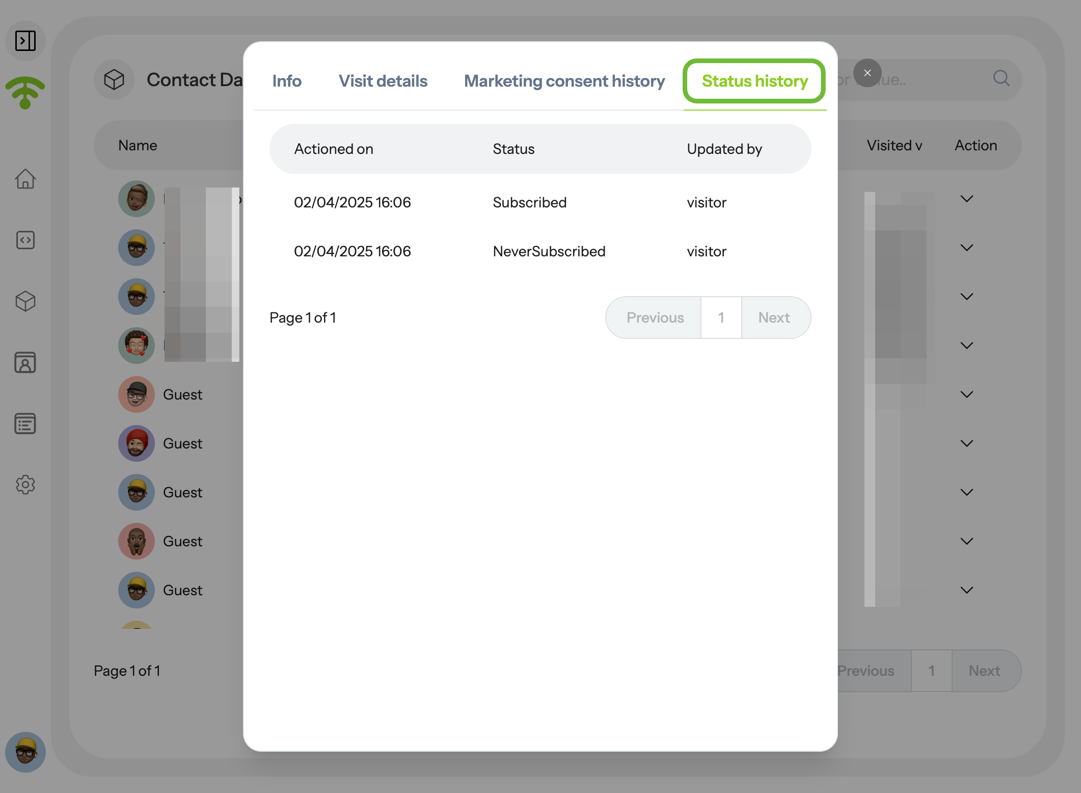 Check Subscription Status History